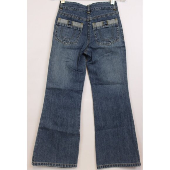 NEW 2007 Gymboree Spring Rainbow Denim Jeans Flower Embroidery Flared Girls 10+ - Picture 4 of 7